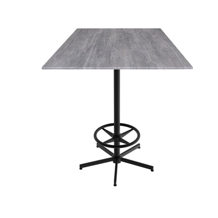 Holland Bar Stool Co 42 Tall OD216 Black Table Base w36x36 Square Greystone Top, IndoorOutdoor OD21642BWODS36SQGryStn